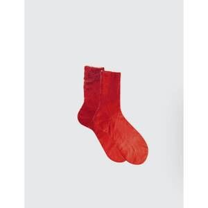 NEW MARIA LA ROSA one ribbed laminated metallic socks in rosa antico